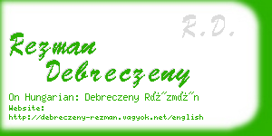 rezman debreczeny business card